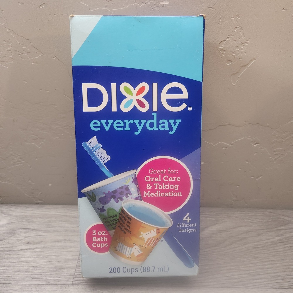 Dixie Everyday 3‎ oz Bath Cups 200 Count Discontinued Educational Animal Designs
